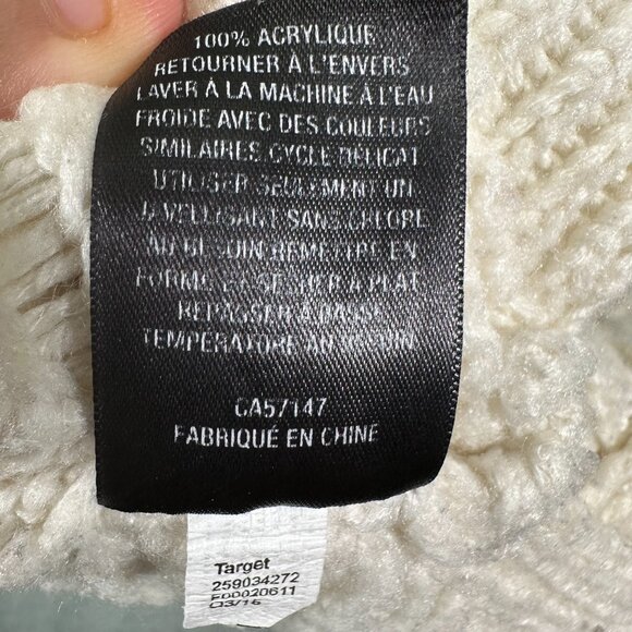 Mossimo Cardigan Cream Long Sleeve Open Front Fuzzy Knit Sweater - Picture 9 of 10